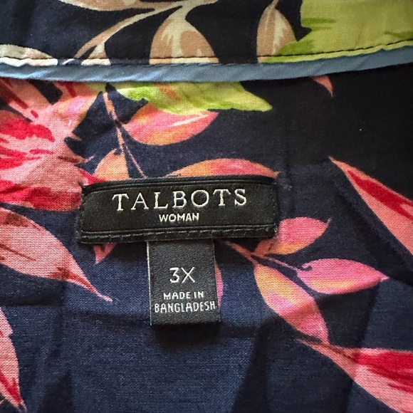 Talbot’s tropical island 🏝️ print, button up, adjustable sleeves, size 3x - Picture 7 of 10